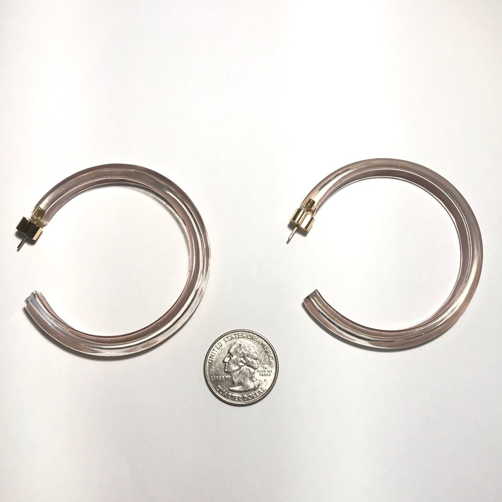 BRAND NEW Alison Lou Nude Medium Lucite Hoops